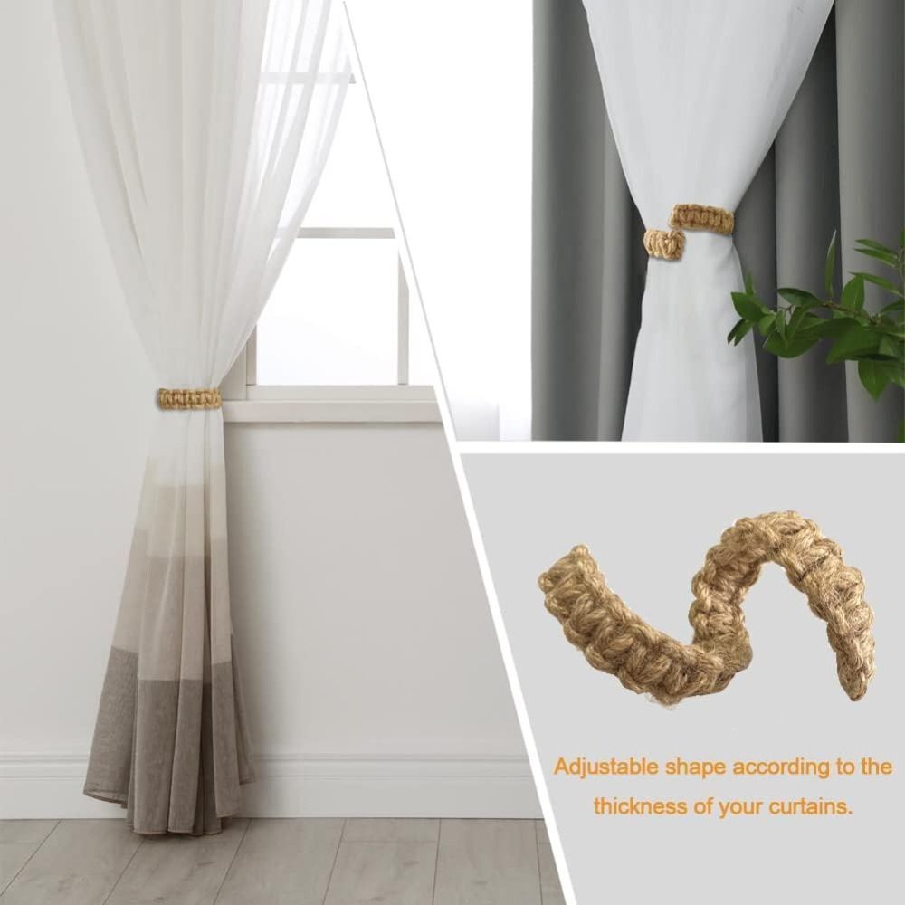 8-Piece Braided Curtain Tieback Set