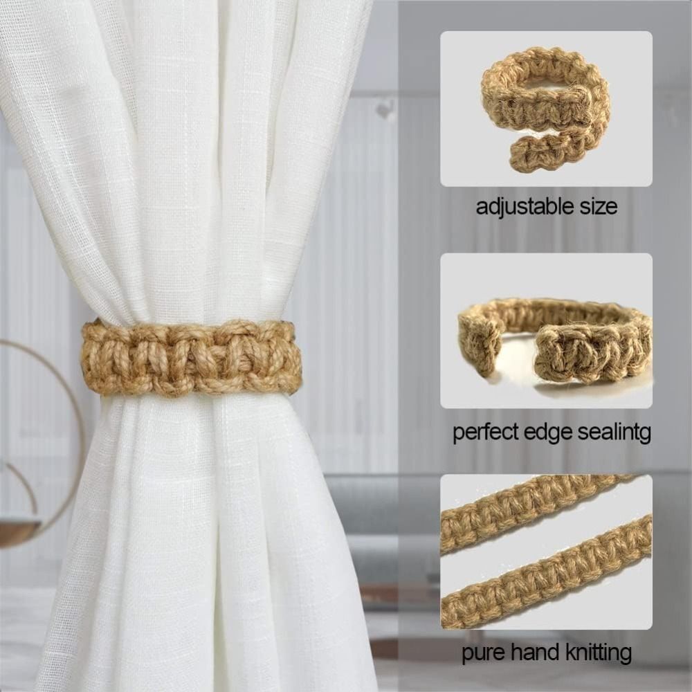 8-Piece Braided Curtain Tieback Set