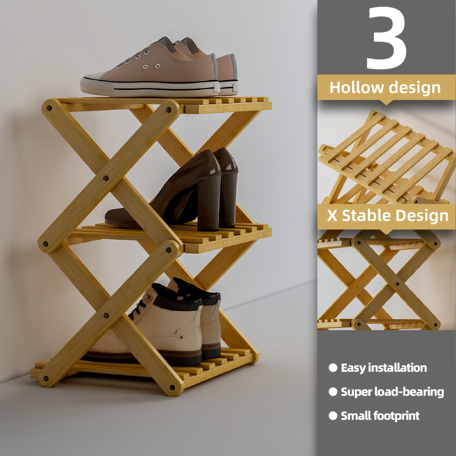 No-Install Breathable Shoe Rack