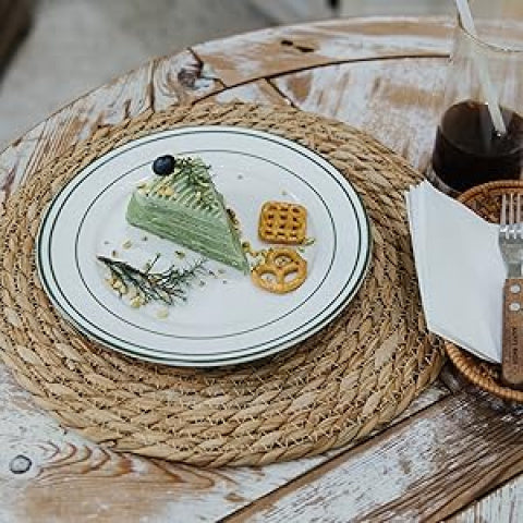 10-Pack Hand-Woven Water Hyacinth Placemats (13" Round)