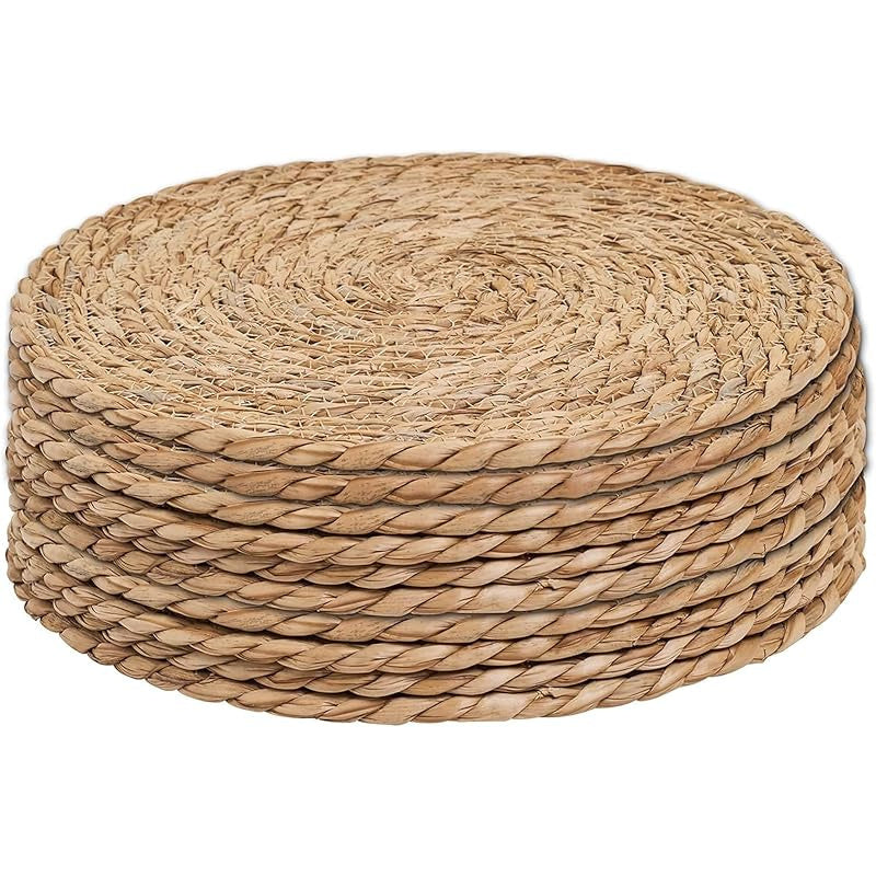10-Pack Hand-Woven Water Hyacinth Placemats (13" Round)