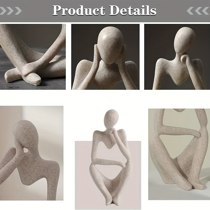 3-Piece Modern Abstract Thinker Statue Set