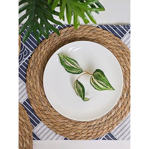 10-Pack Hand-Woven Water Hyacinth Placemats (13" Round)