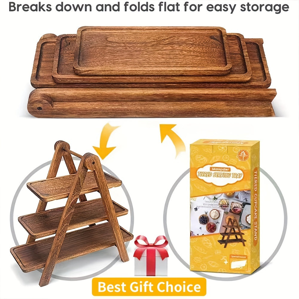 Multi-Tier Wooden Display Stand