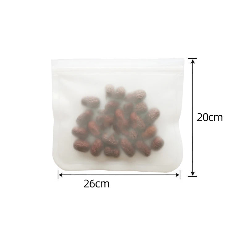 FlexiSeal Silicone Food Storage Bags — Reusable Stand-Up Zip Shut Containers