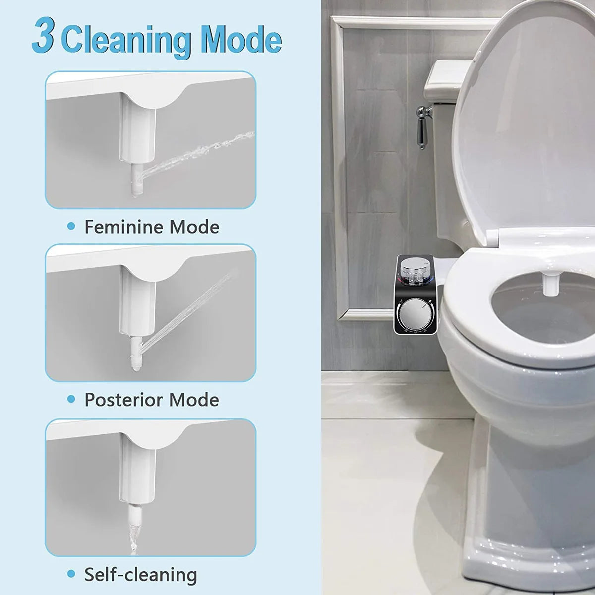 AquaLux Comfort Bidet – Non-Electric Dual Nozzle Attachment with Hot & Cold Water