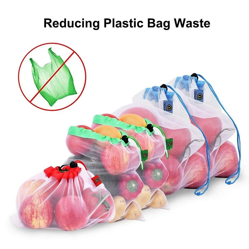 GreenMesh Reusable Produce Bags — Washable Eco-Friendly Mesh Bags for Grocery Shopping