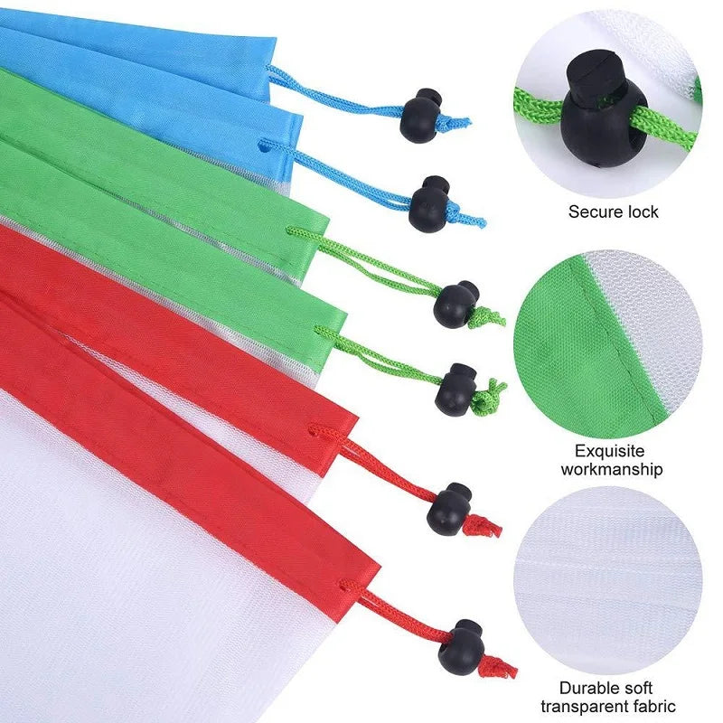 GreenMesh Reusable Produce Bags — Washable Eco-Friendly Mesh Bags for Grocery Shopping