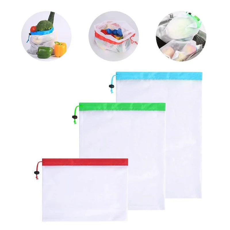 GreenMesh Reusable Produce Bags — Washable Eco-Friendly Mesh Bags for Grocery Shopping