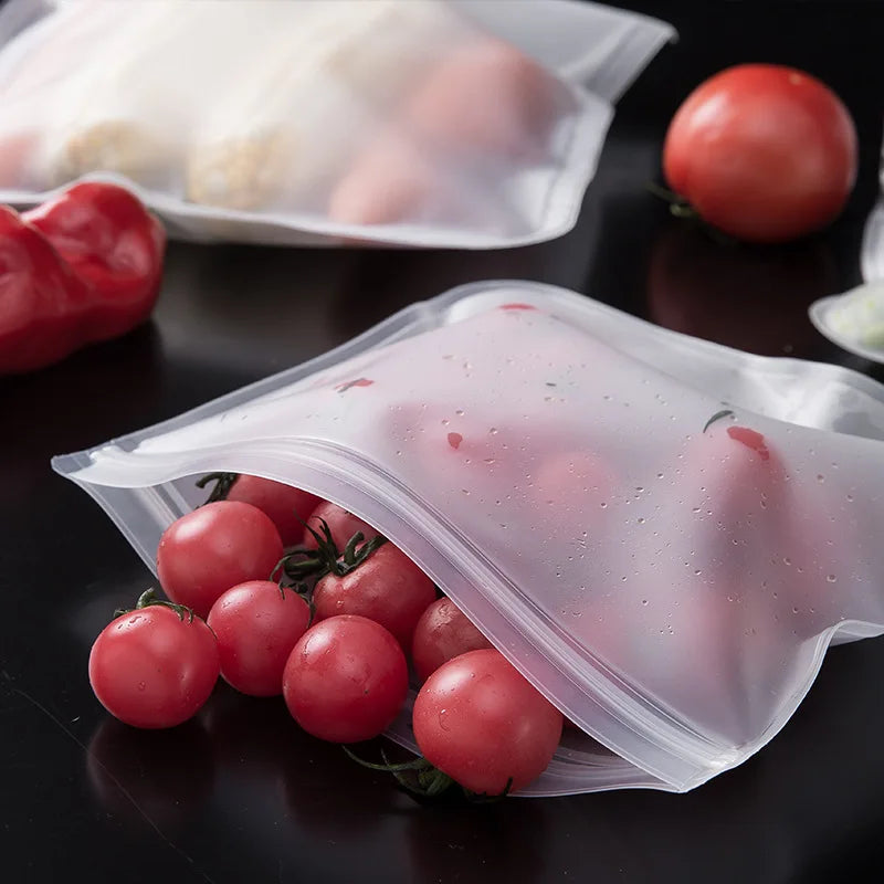 FlexiSeal Silicone Food Storage Bags — Reusable Stand-Up Zip Shut Containers