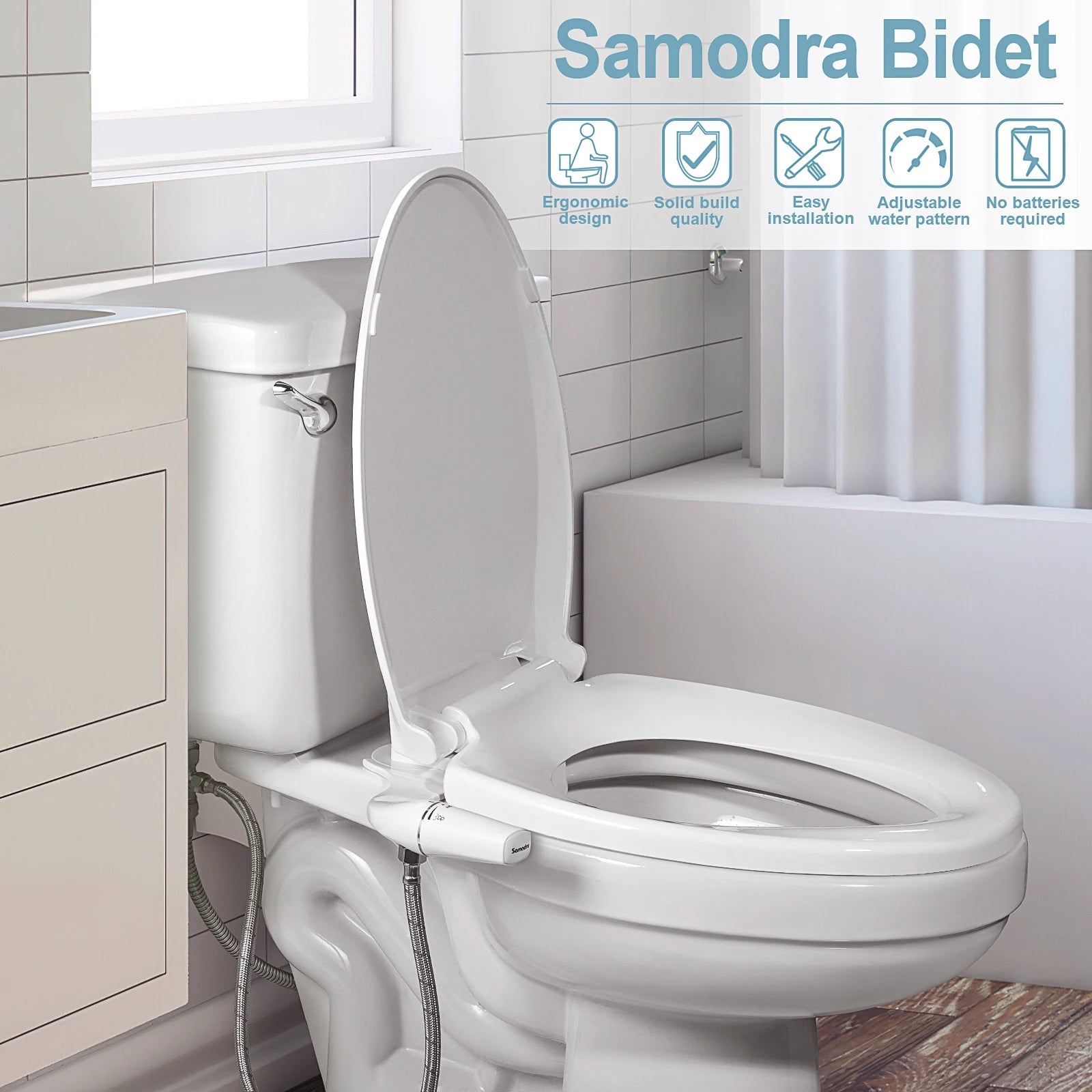 Ultra-Slim Bidet Attachment – Dual Nozzle with Adjustable Water Pressure