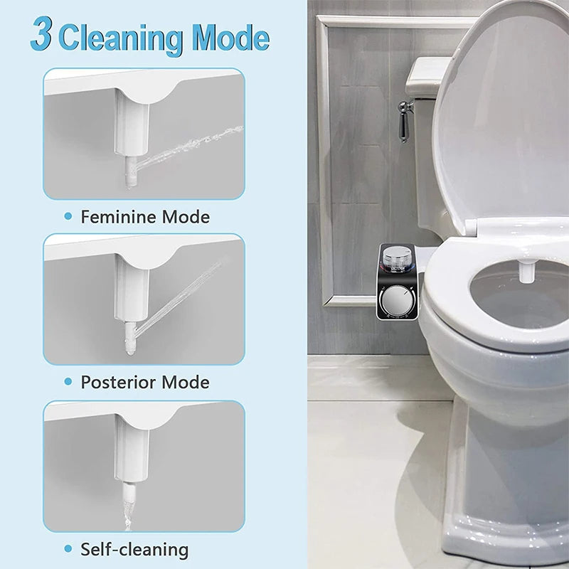 AquaLux Comfort Bidet – Non-Electric Dual Nozzle Attachment with Hot & Cold Water
