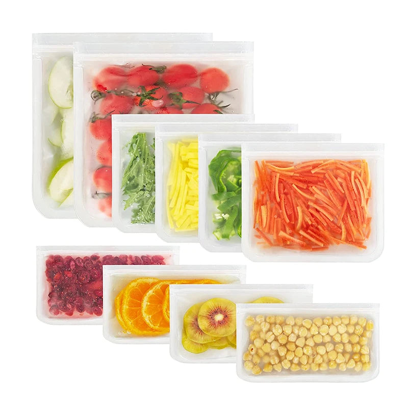 FlexiSeal Silicone Food Storage Bags — Reusable Stand-Up Zip Shut Containers