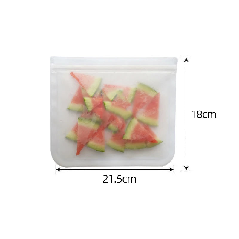 FlexiSeal Silicone Food Storage Bags — Reusable Stand-Up Zip Shut Containers