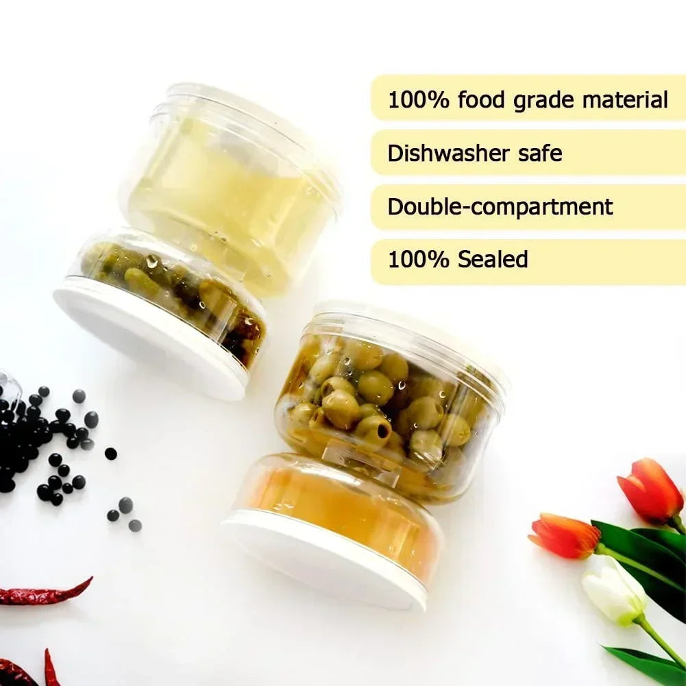 FreshSeal Pickle Jar — Hourglass Design with Flip Container & Strainer