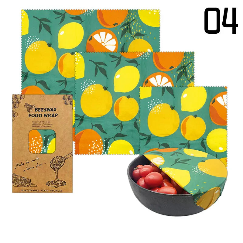 GreenSeal Reusable Beeswax Food Wraps — Organic & Eco-Friendly Food Storage Cloth