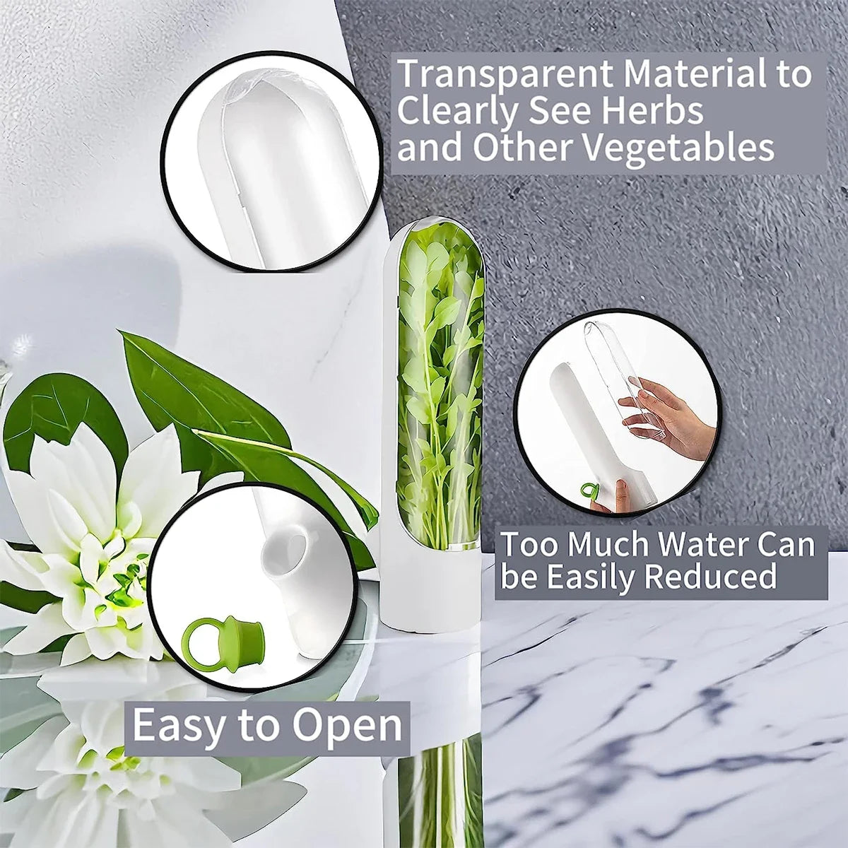 HerbGuard Fresh Herb Saver — Preservation Container for Herbs & Vegetables (1/2/3 PCS)