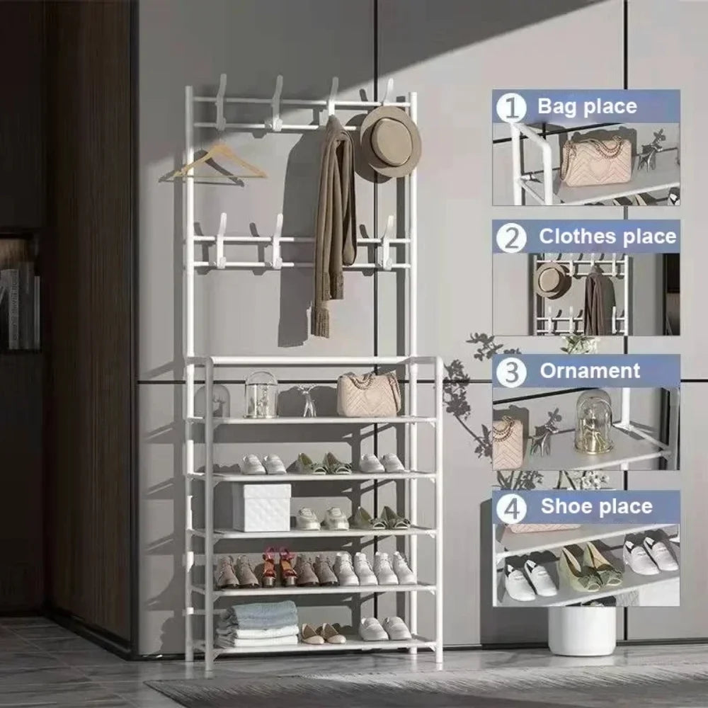 Multi-Layer Shoe and Clothes Storage Rack