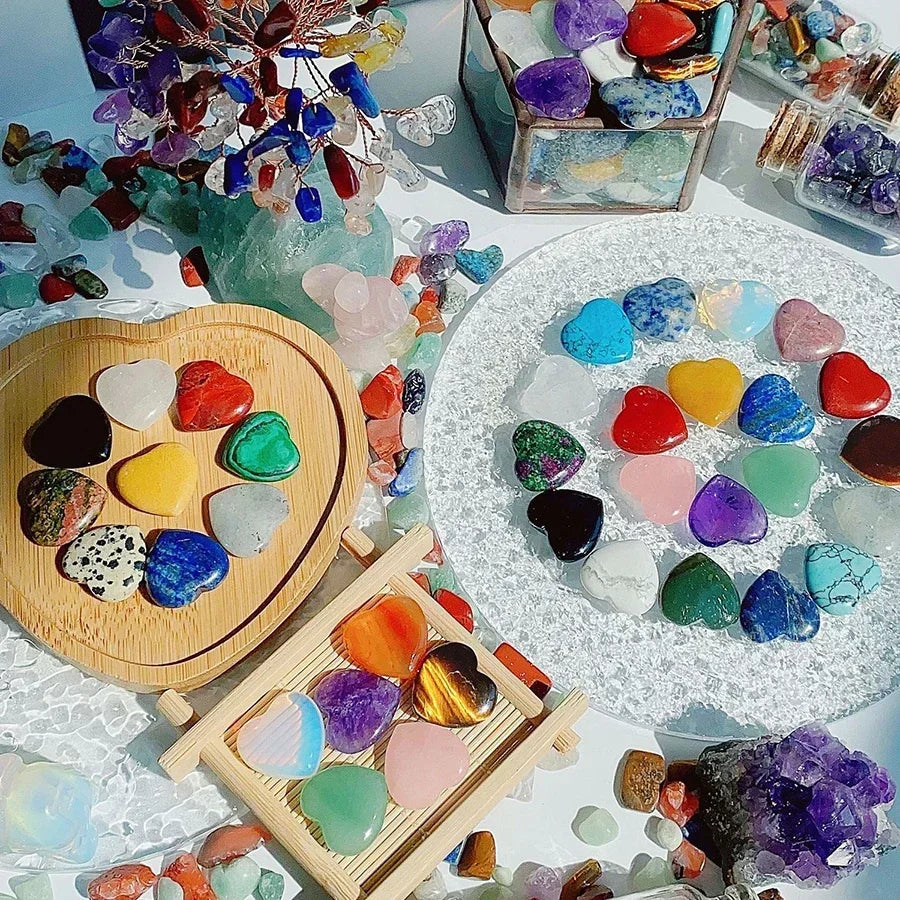 Heart Shape Natural Crystal Healing Stones