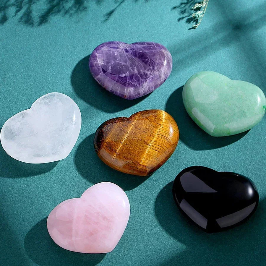 Heart Shape Natural Crystal Healing Stones
