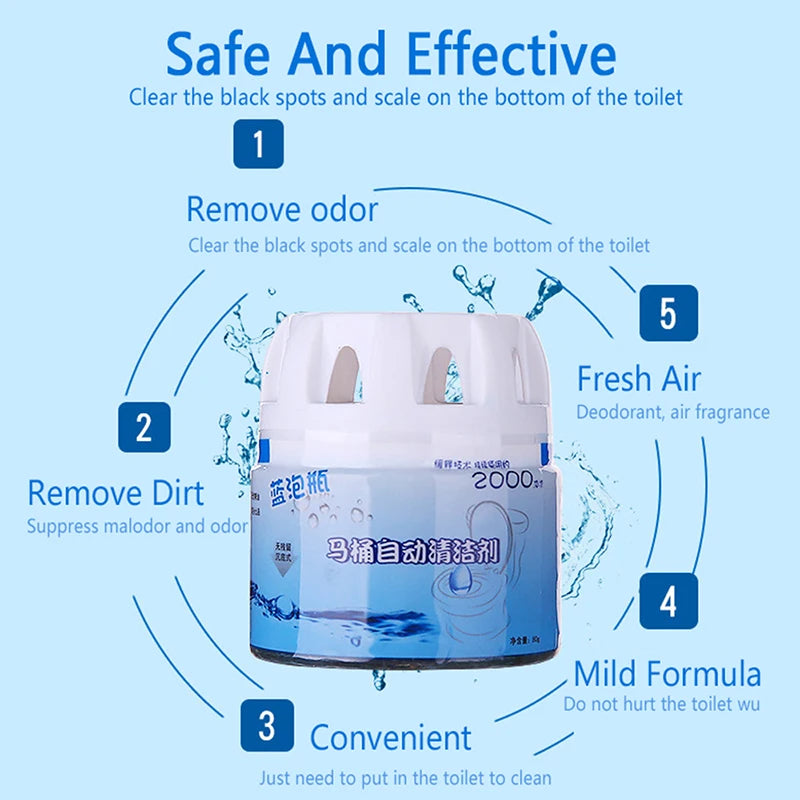 BlueWave Automatic Toilet Bowl Cleaner — Blue Bubble Deodorizing Tablets
