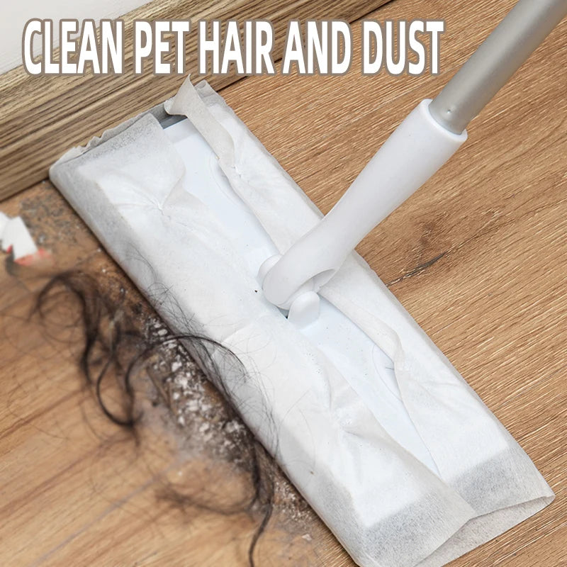 DustTrap Electrostatic Mop Cloths — Disposable Replacement Pads for Pet Hair & Dust (100PCS)