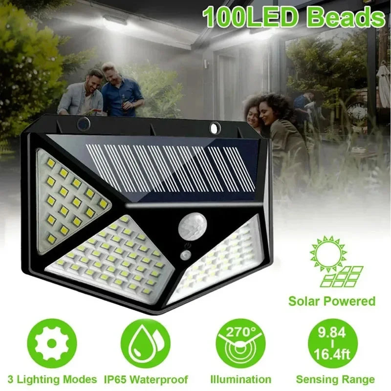 SunGuard 100 LED Solar Wall Lights — Motion Sensor Outdoor Lighting