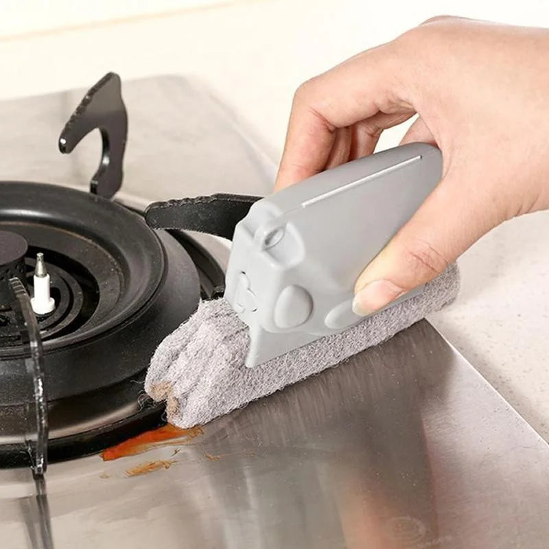 ClearView Window Groove Cleaning Brush — Slot Cleaner with Microfiber Cloth