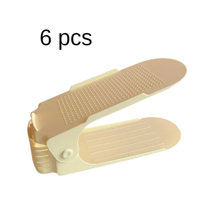 Adjustable 6-Piece Double-Layer Shoe Organizer