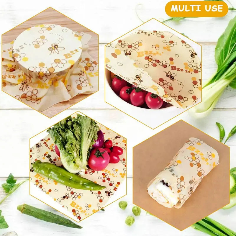 GreenSeal Reusable Beeswax Food Wraps — Organic & Eco-Friendly Food Storage Cloth