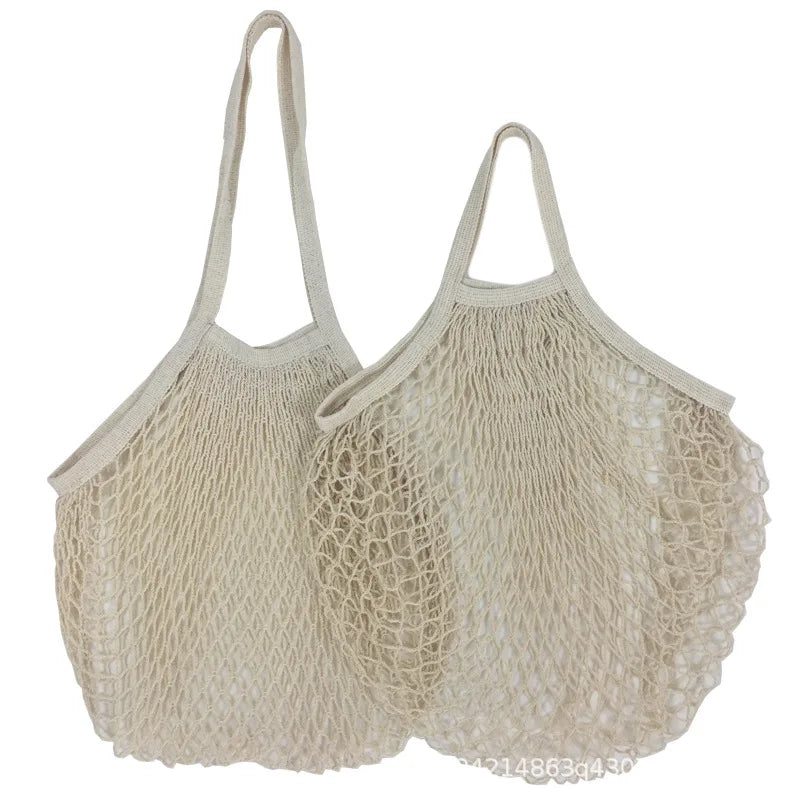EcoCarry Reusable Cotton Mesh Tote Bags — Organic Washable Grocery Bags for Fruits & Vegetables