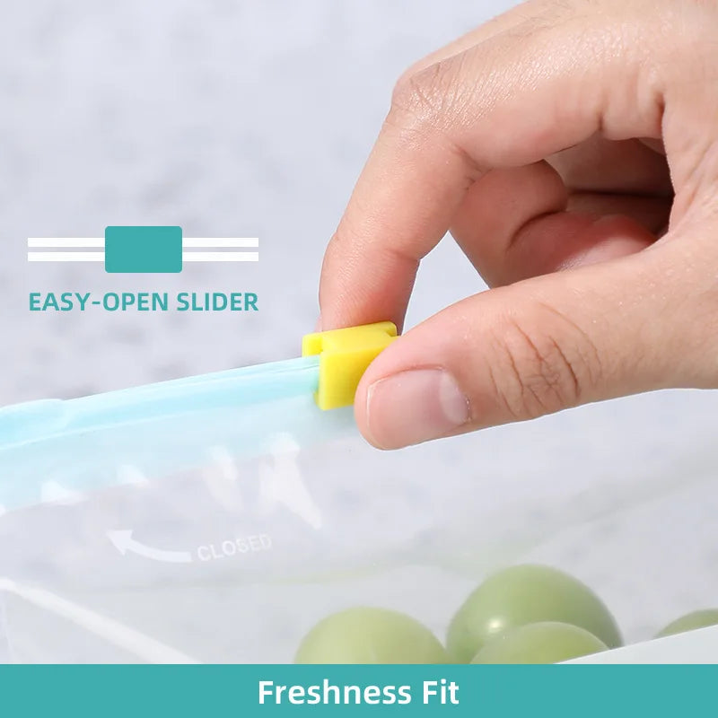 FreshSeal Reusable Food Storage Bags — BPA-Free, Leak-Proof Ziplock Freezer Bags
