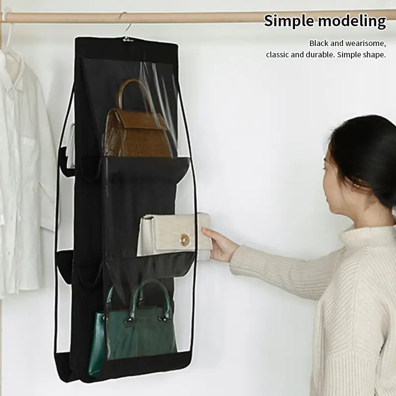 Elegance Keeper: Foldable 6-Pocket Handbag Organizer