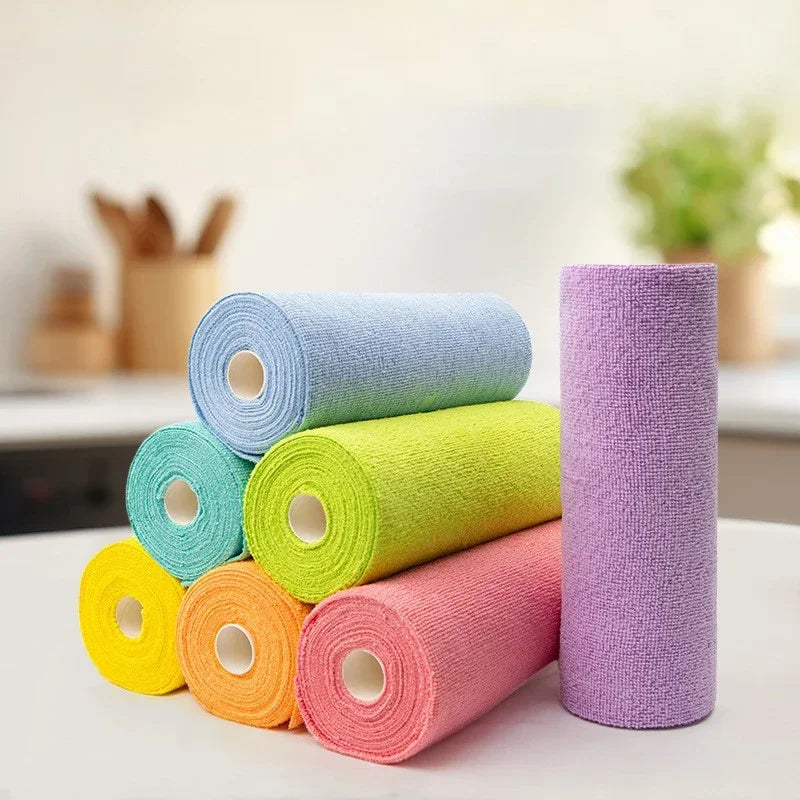 EcoWipe Reusable Microfiber Towel Roll — Washable Dish Rags & Paper Towel Replacement (20 Sheets)