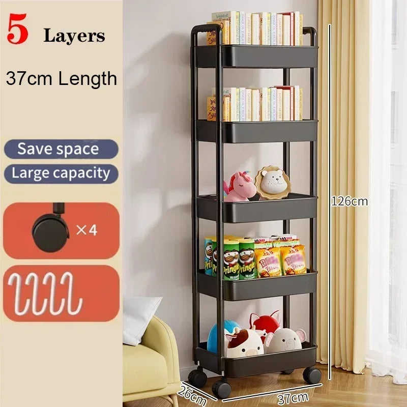 FlexiStore Mobile Storage Rack — 3/4 Tier Trolley Organizer with Wheels for Kitchen & Home