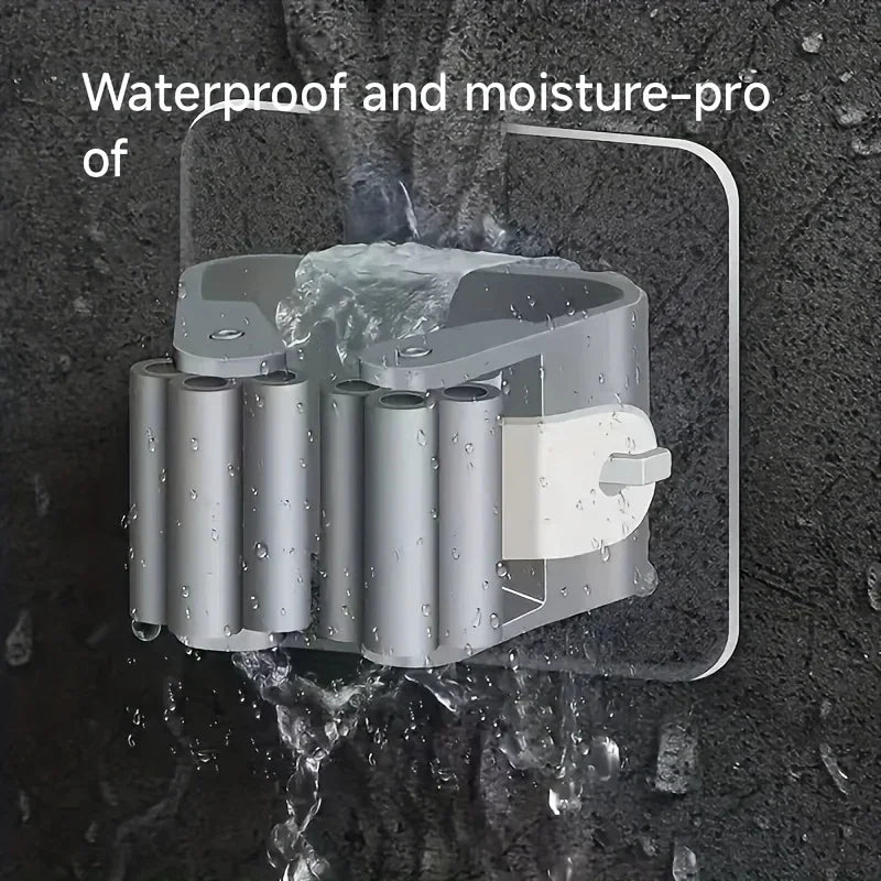 Wall-Mounted Mop and Broom Organizer