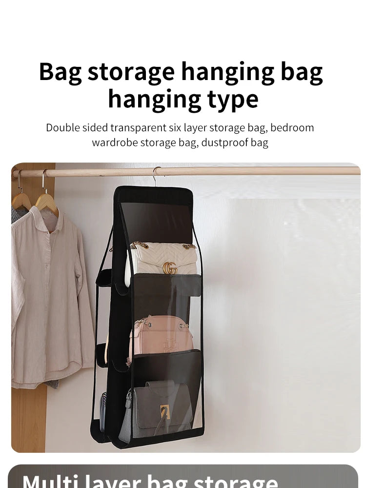 Elegance Keeper: Foldable 6-Pocket Handbag Organizer