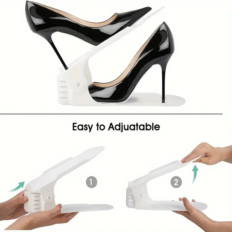 Adjustable 6-Piece Double-Layer Shoe Organizer