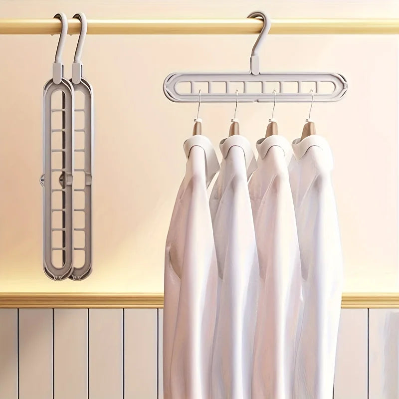 FlexiHang Foldable Hangers — 9-Hole Heavy Duty Space-Saving Clothes Organizers (3PCS Set)