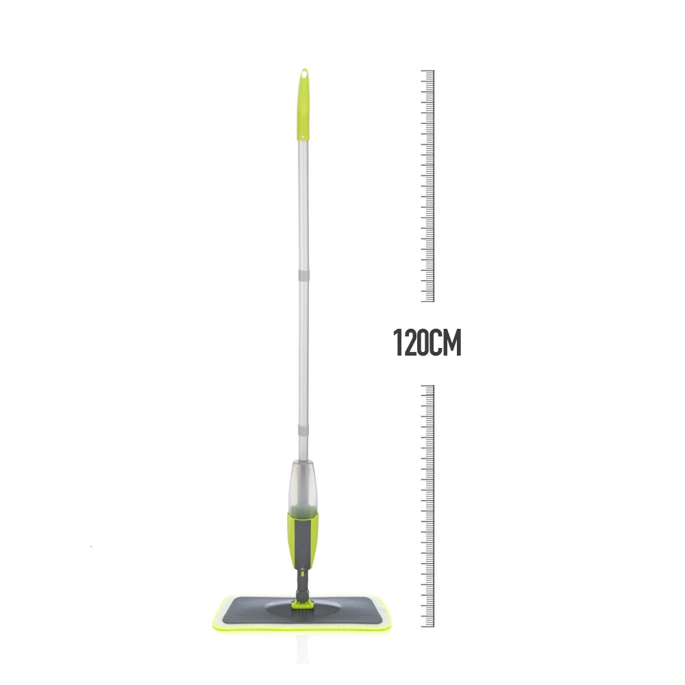 MagicMop Spray Mop Set — Flat Rotating Mop with Reusable Microfiber Pads