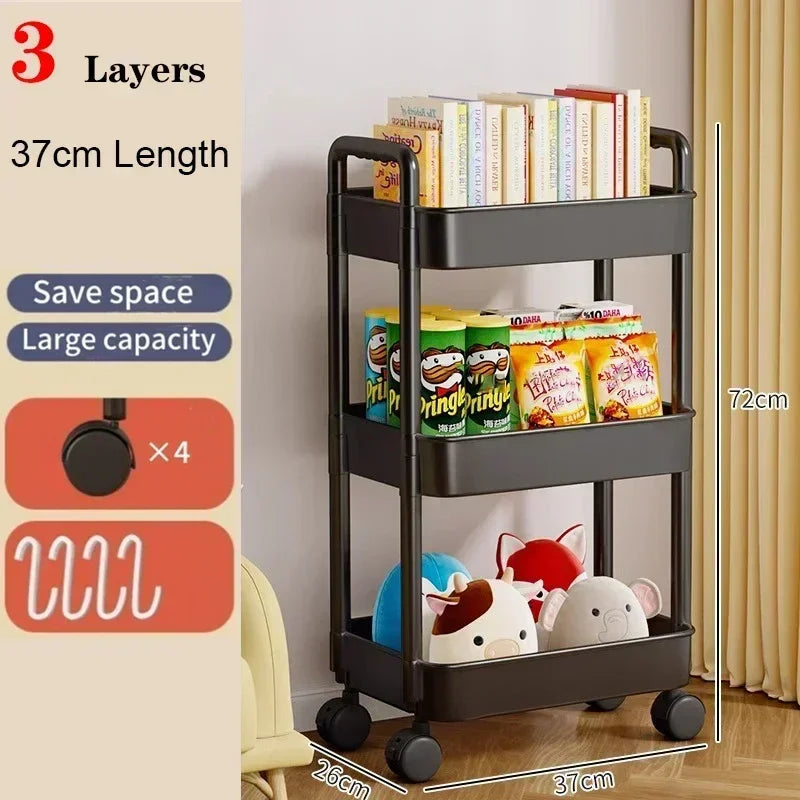 FlexiStore Mobile Storage Rack — 3/4 Tier Trolley Organizer with Wheels for Kitchen & Home
