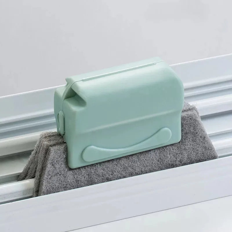 ClearView Window Groove Cleaning Brush — Slot Cleaner with Microfiber Cloth