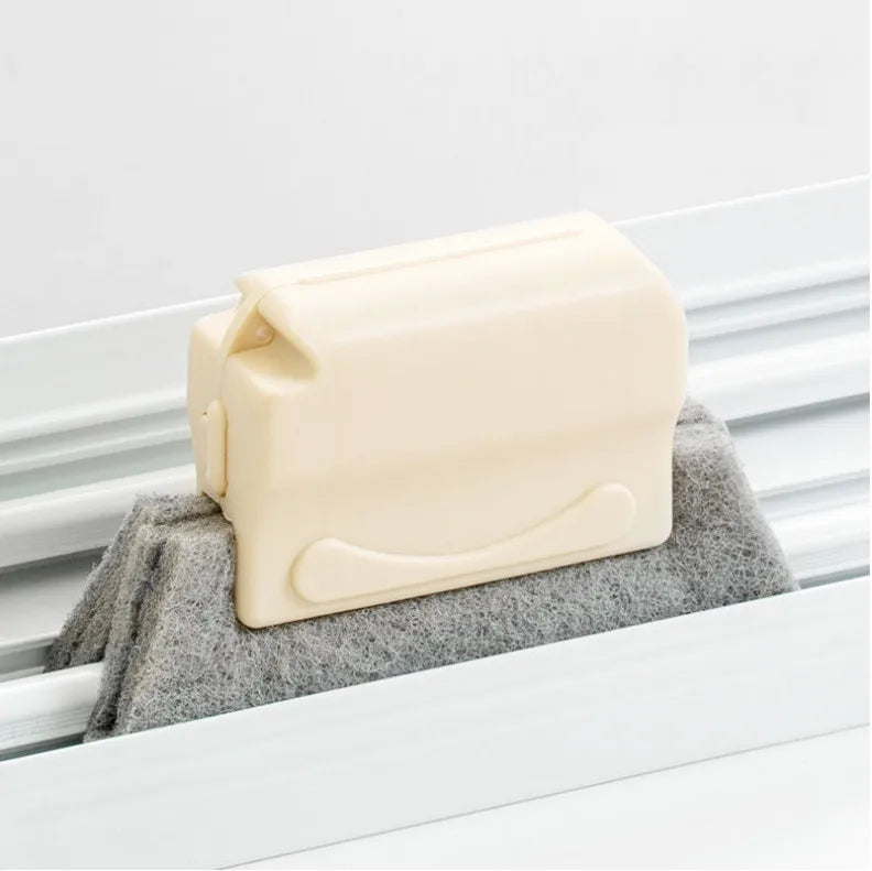 ClearView Window Groove Cleaning Brush — Slot Cleaner with Microfiber Cloth