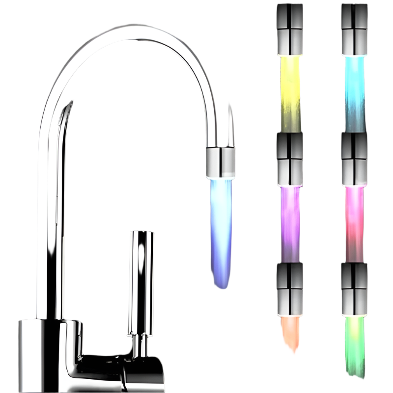 LumaFlow LED Faucet Aerator — Color-Changing Glow for Kitchen & Bathroom