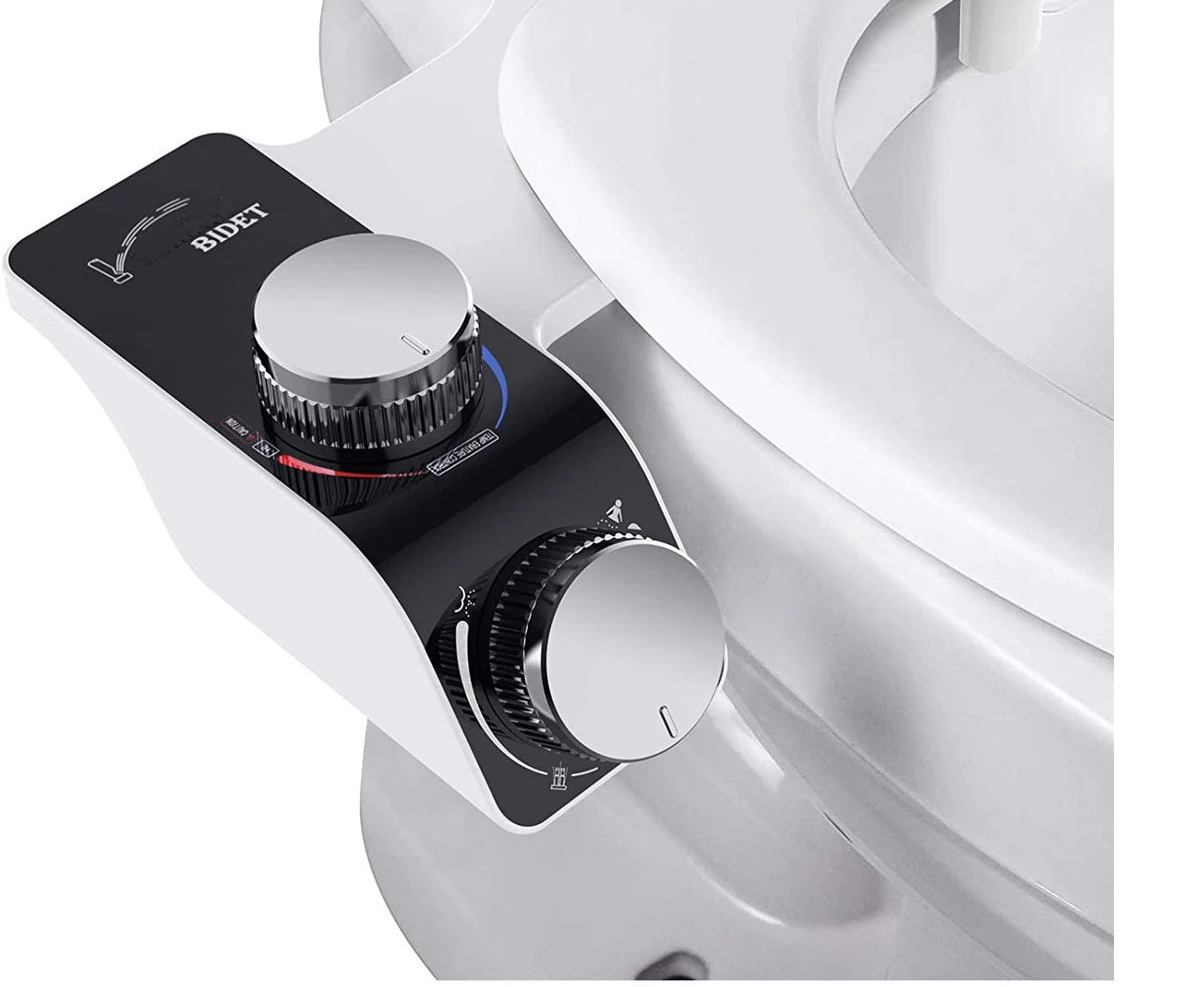 AquaLux Comfort Bidet – Non-Electric Dual Nozzle Attachment with Hot & Cold Water