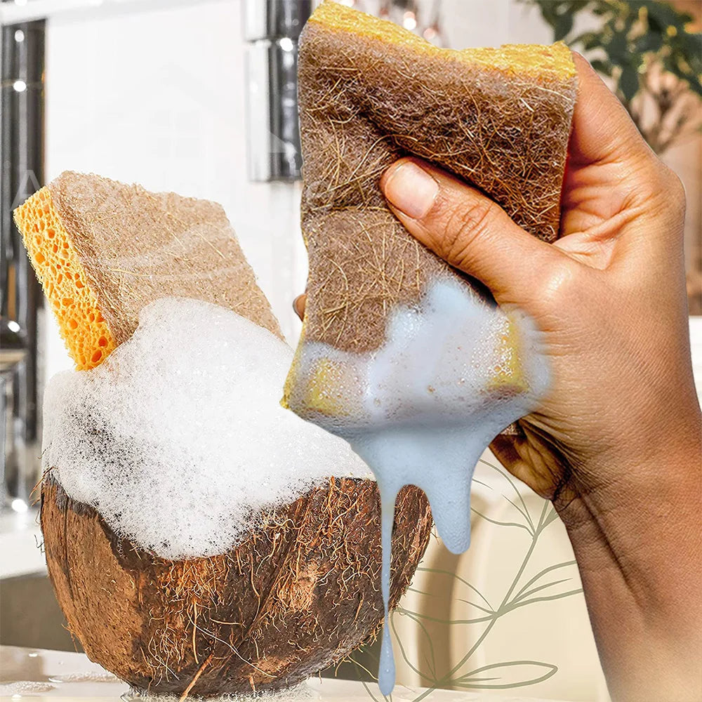 EcoScrub Wood Pulp Scouring Pads — Biodegradable & Compostable Kitchen Sponges (10-Pack)