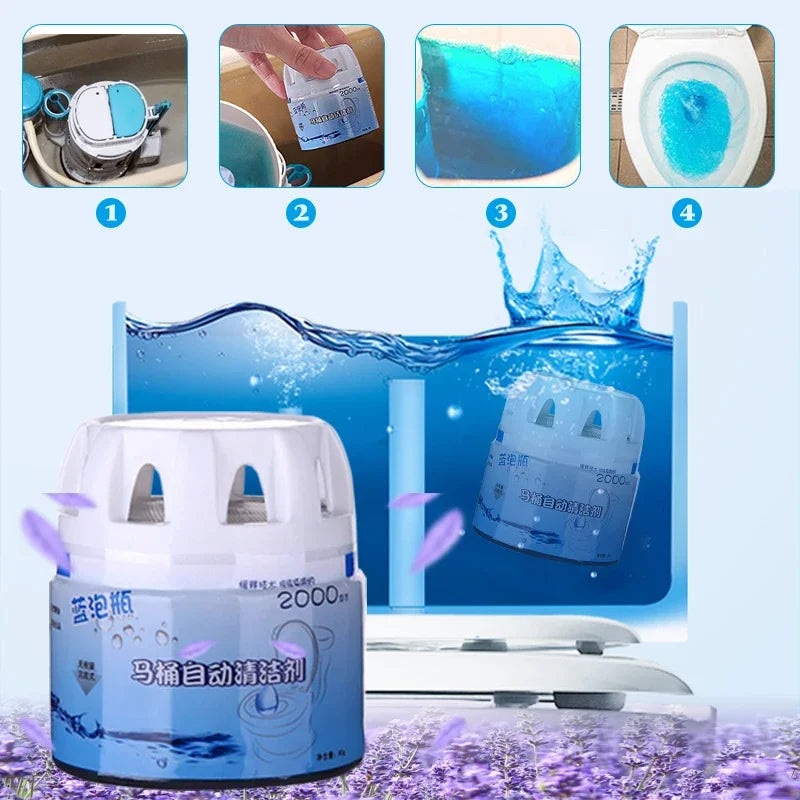 BlueWave Automatic Toilet Bowl Cleaner — Blue Bubble Deodorizing Tablets