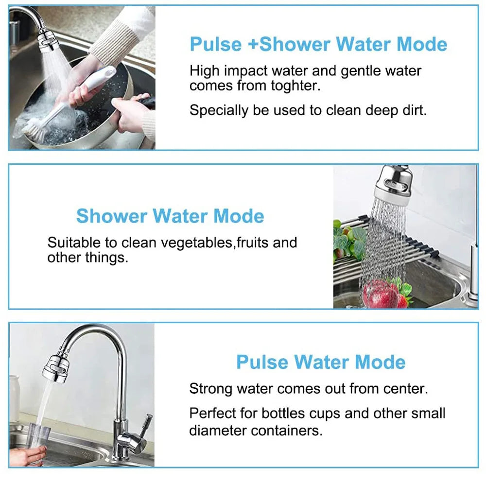 HydroFlex 360° Swivel Faucet Aerator — Dual Mode Water-Saving Nozzle