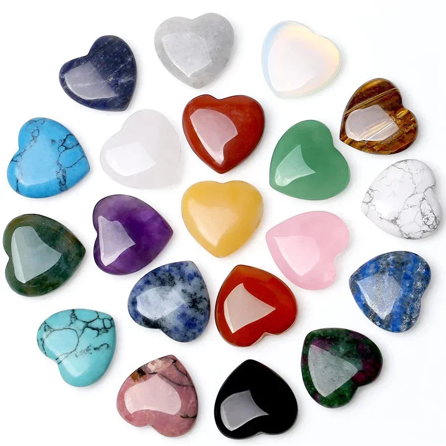 Heart Shape Natural Crystal Healing Stones