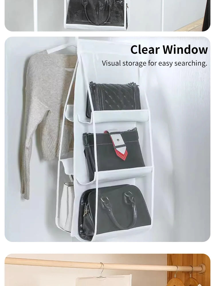 Elegance Keeper: Foldable 6-Pocket Handbag Organizer